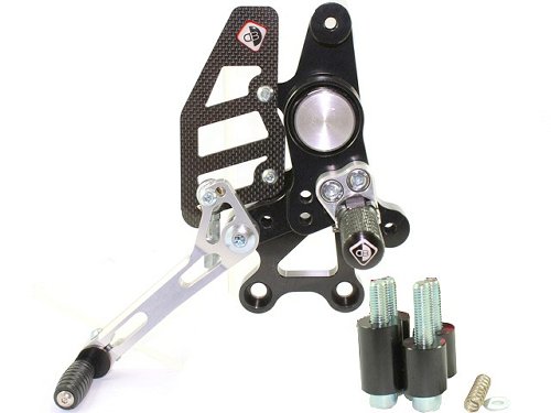 Ducabike Footpegs system, black-silver - Ducati Multistrada