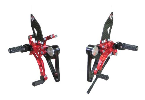 Ducabike Footpegs system, black-red - Ducati Monster S2R /