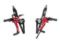 Ducabike Footpegs system, black-red - Ducati Monster S2R /