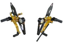 Ducabike Footpegs system, black-gold - Ducati Monster S2R /