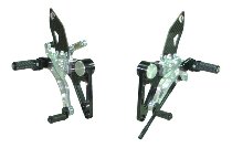 Ducabike Footpegs system, black-silver - Ducati Monster S2R