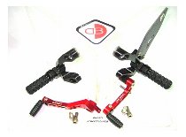 Ducabike Footpeg system, black-red - Ducati 848 / 1098