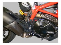 Ducabike Footrest system, black-red - Ducati Hypermotard