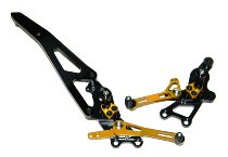 Ducabike Footrest system, black-gold - Ducati Hypermotard