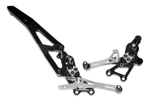 Ducabike Footrest system, black-silver - Ducati Hypermotard