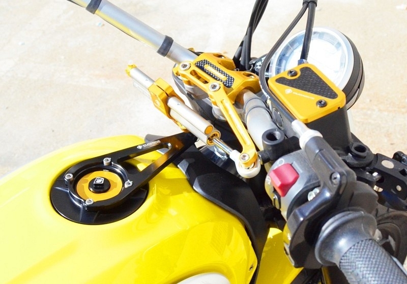 Ducabike Haltersatz Lenkungsdämpfer, schwarz-rot - Ducati Scrambler 