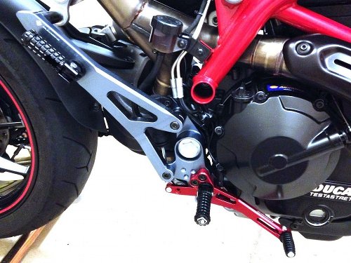 Ducabike Passenger footrest kit, black - Ducati 821