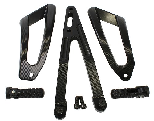 Ducabike Passenger footpegs, black - Ducati Monster 821 /