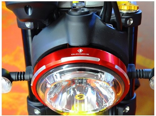 Ducabike Scheinwerferring, rot - Ducati Scrambler...