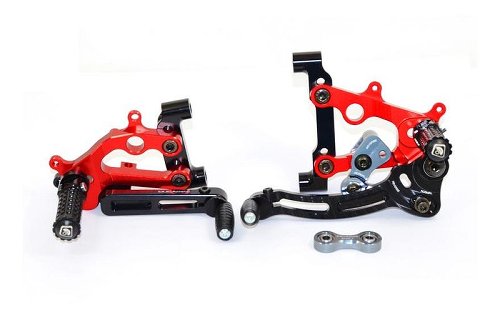 Ducabike Footrest system, black-red - Ducati Panigale 899 /