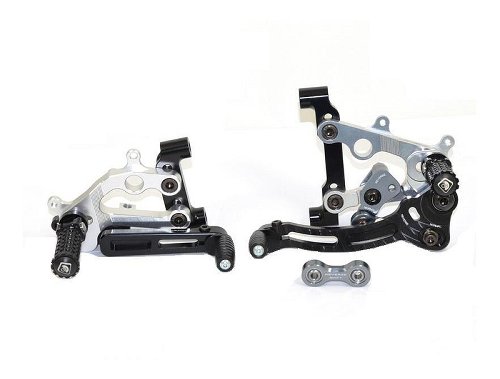 Ducabike Footrest system, black-silver - Ducati Panigale 899