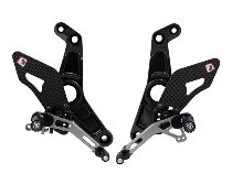 Ducabike Footrest set, adjustable, black-silver - Ducati