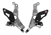 Ducabike Footrest set, adjustable, silver - Ducati Monster