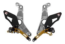 Ducabike Footrest system, silver-gold - Ducati Monster