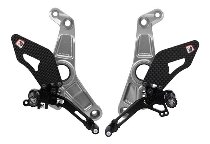 Ducabike Footrest system, silver-black - Ducati Monster