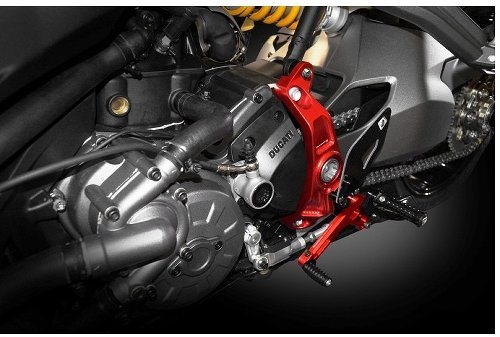 Ducabike Footrest system, red -  Ducati Monster 1200...