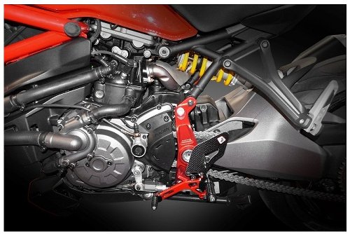 Ducabike Footrest system, red -  Ducati Monster 1200...