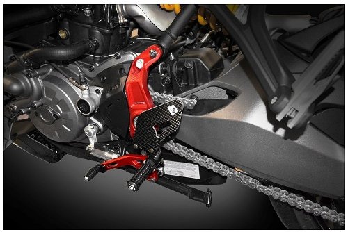 Ducabike Footrest system, red -  Ducati Monster 1200...