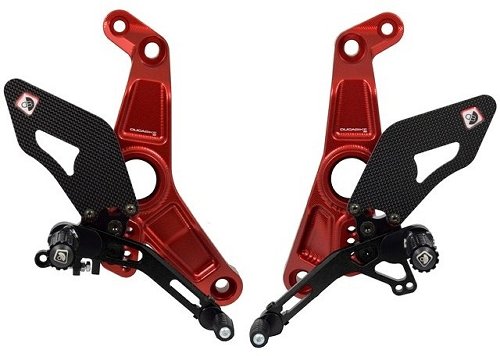 Ducabike Footrest system, red-black - Ducati Monster