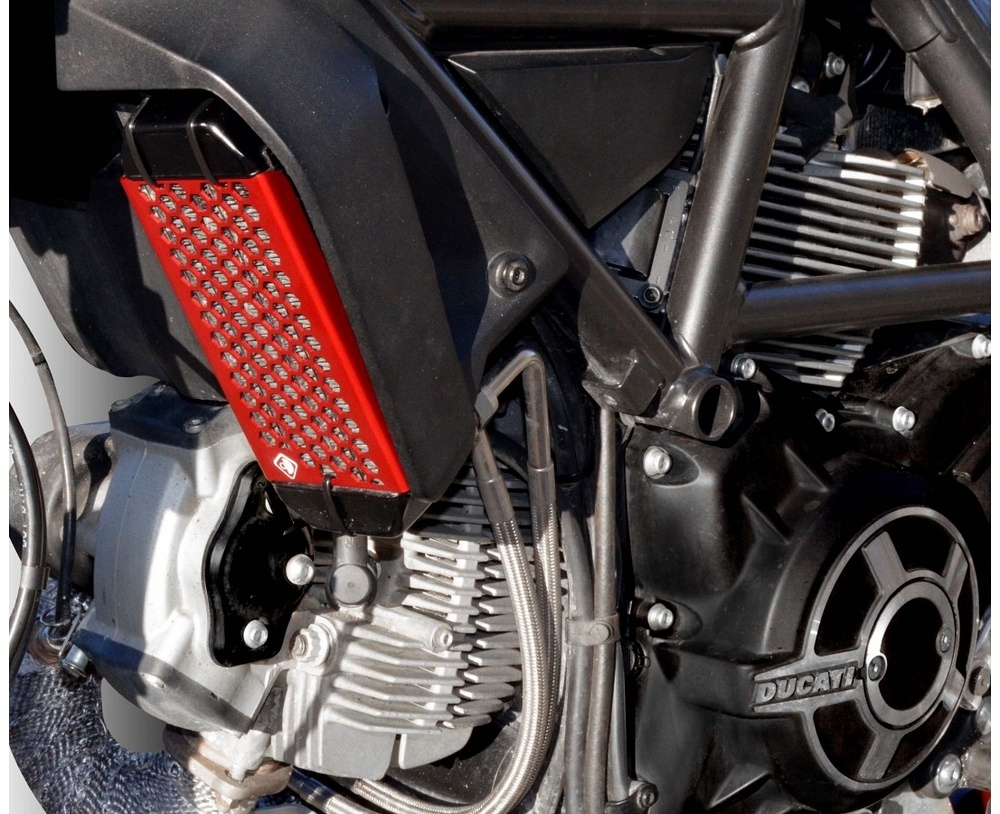 Kit Protezione Radiatore Acqua E Olio In Alluminio Rosso Per Ducati Multistrada 1200 - Paragriglia Antisasso - 3