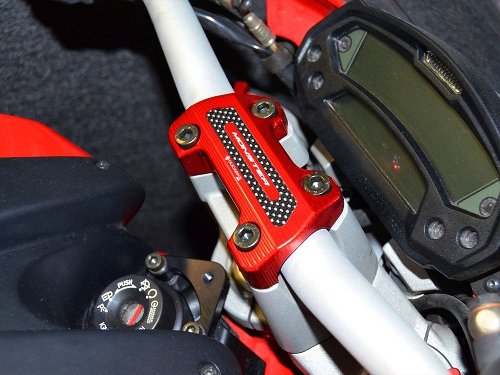 Ducabike Handlebar clamp, red - Ducati 696 Monster