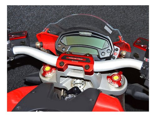 Ducabike Handlebar clamp, red - Ducati 696 Monster