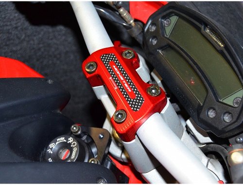 Ducabike Handlebar clamp, red - Ducati 696 Monster