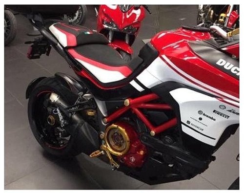 Ducabike Seat cover, black-weiß-red - Ducati Multistrada