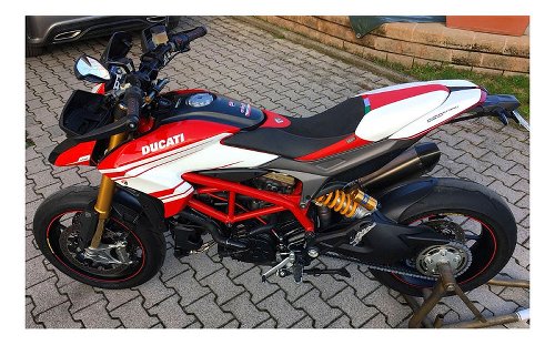 Ducabike Sitzbankbezug, schwarz-rot - Ducati 821 / 939