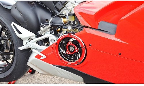 Ducabike Clutch cover, black-red - Ducati Panigale V4