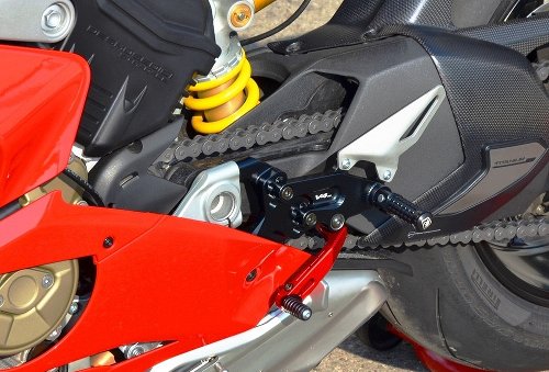 Ducabike Fußrastenanlage, schwarz-rot - Ducati Panigale V4