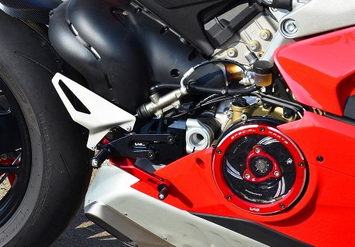 Ducabike Fußrastenanlage, schwarz-rot - Ducati Panigale V4