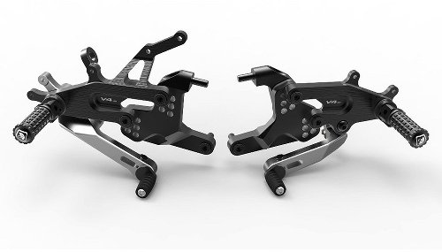 Ducabike Footpeg system, black-silver - Ducati Panigale V4