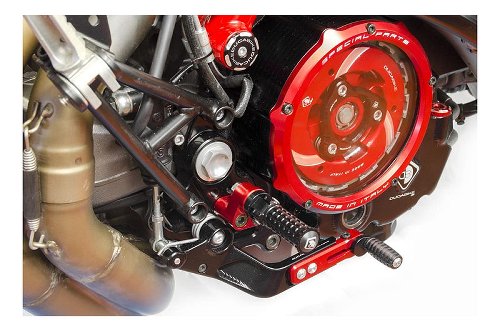 Ducabike Footrest system, black-red - Ducati 950 Hypermotard