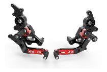 Ducabike Footrest system, black-red - Ducati 950 Hypermotard