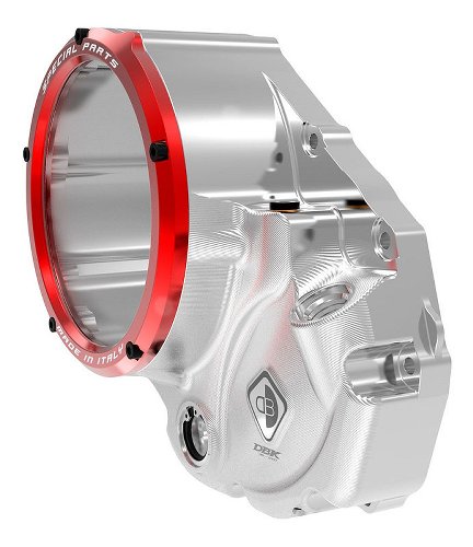 Ducabike Clutch cover, open, silver-red - Ducati