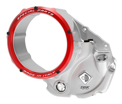 Ducabike Clutch cover, open, silver-red - Ducati