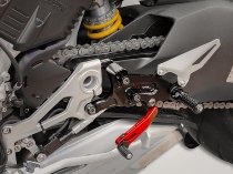 Ducabike Rearset adjustable, black-red - Ducati Streetfigher