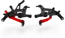 Ducabike Rearset adjustable, black-red - Ducati Streetfigher