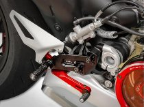 Ducabike Rearset adjustable, black-red - Ducati Streetfigher