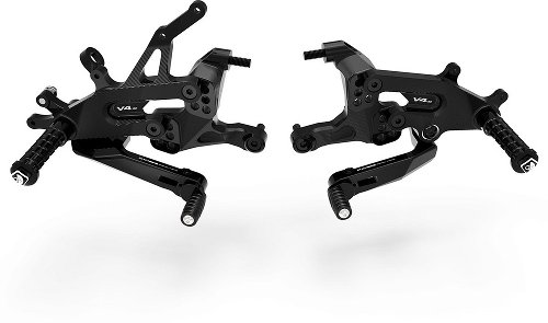 Ducabike Footrest adjustable, black-ECO - Ducati