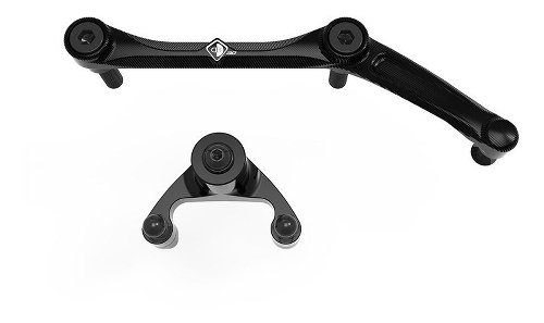 Ducabike holder set steering damper, black-Monster 937