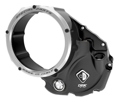 Ducabike Clutch cover, open, black - silver - Ducati Monster