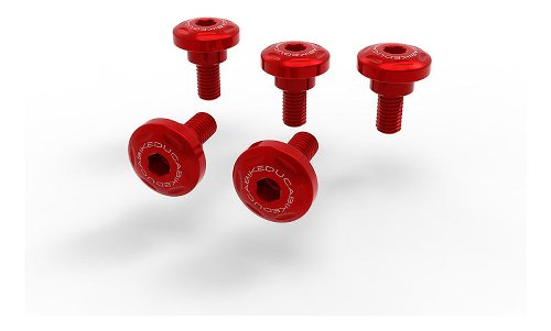 Ducabike Screw Set, Side Cover ,5 pcs, red - Ducati Monster