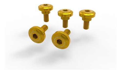 Ducabike Screw Set, Side Cover ,5 pcs, gold - Ducati Monster