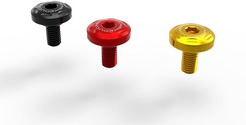 Ducabike Screw Set, left Cover ,1 pc, red - Ducati Monster