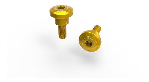 Ducabike Screw Set, Passenger Cover ,2 pcs, gold - Ducati