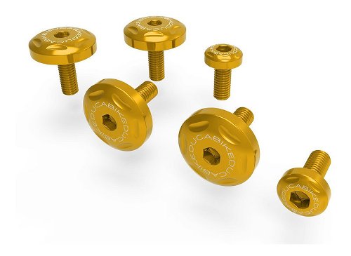 Ducabike Screw Set, Side Cover ,6 pcs, gold - Ducati