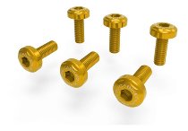 Ducabike Screw Set, Front Cover ,6 pcs, gold - Ducati