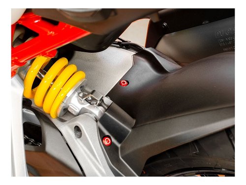 Ducabike Screw Set, Rear Wheel Cover ,3 pcs, red - Ducati